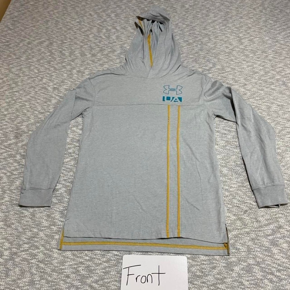 Under Armour gray hoodie with yellow stripes YMD (10-12). SKU-B806